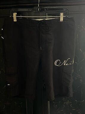 VINTAGE Junior Women’s O'Neill Black Cargo Long Board Shorts - Size 11